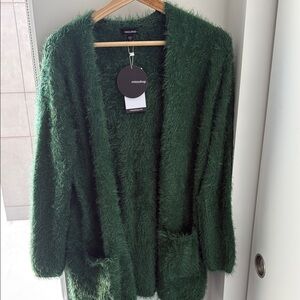 mittoshop Green Fuzzy Cardigan